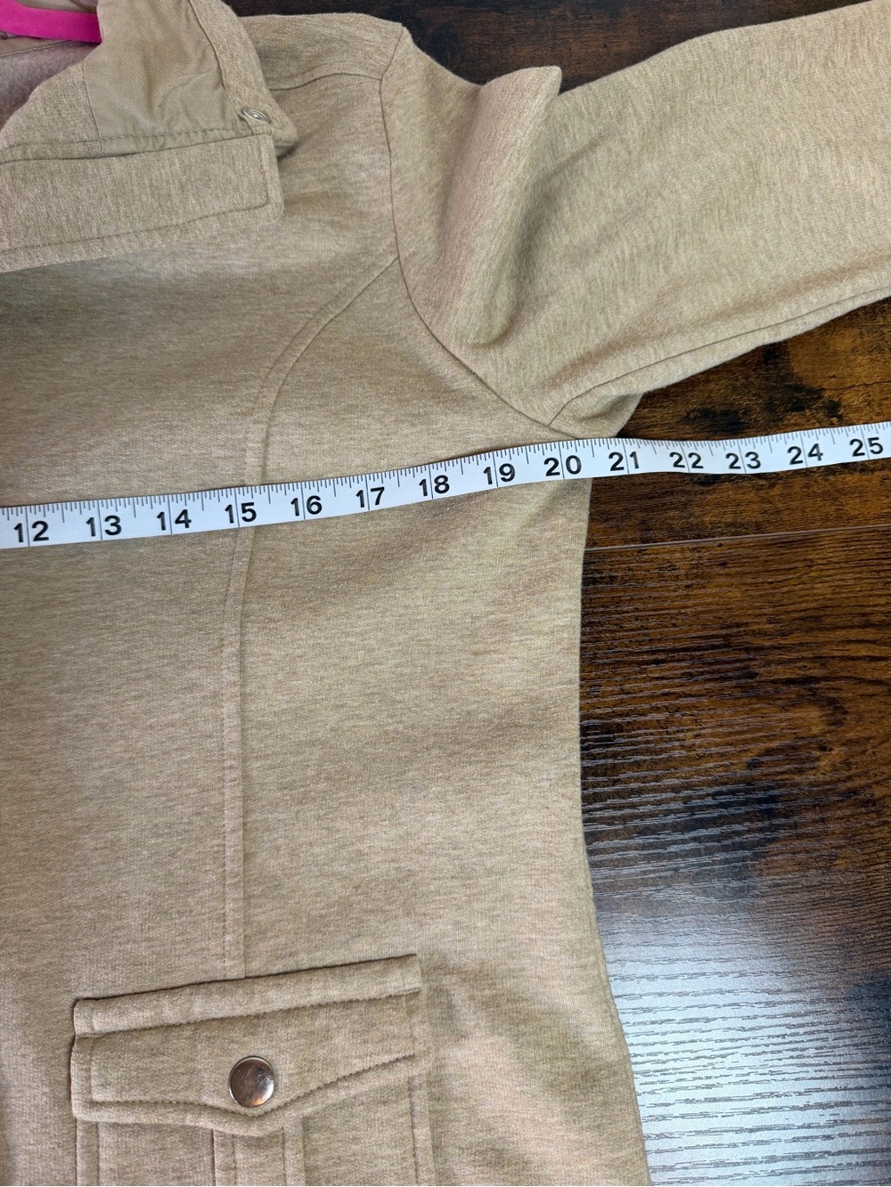 Liz Claiborne Women’s Medium Tan Beige Full Zip Mock Neck Jacket Cotton Blend - Picture 4 of 16